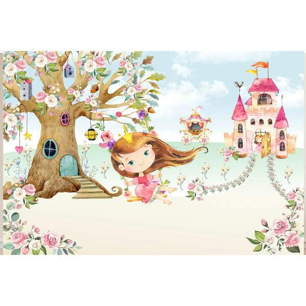 Papel de Parede para Quarto Infantil Princesa e seu Castelo MP