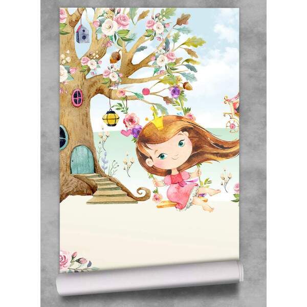 Papel de Parede para Quarto Infantil Princesa e seu Castelo MP