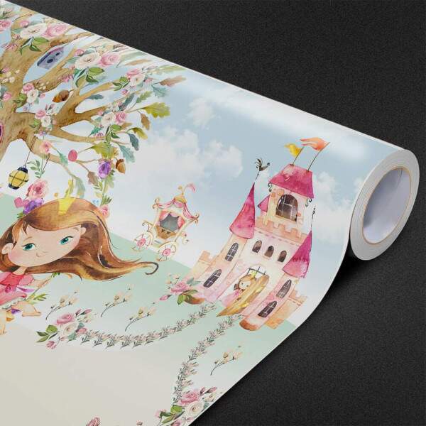 Papel de Parede para Quarto Infantil Princesa e seu Castelo MP