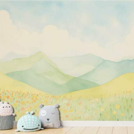 Papel de Parede para Quarto Infantil Aquarela Paisagem Plancie MP