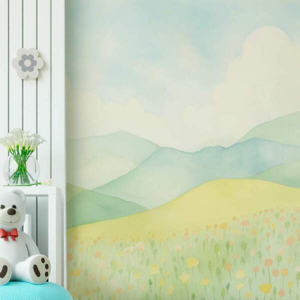Papel de Parede para Quarto Infantil Aquarela Paisagem Plancie MP