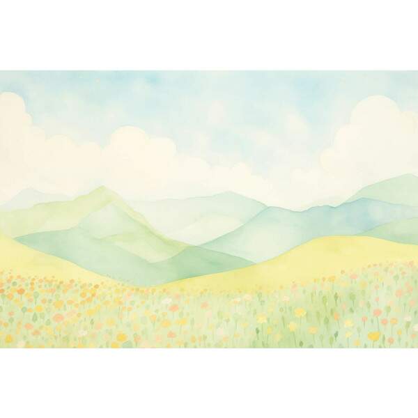 Papel de Parede para Quarto Infantil Aquarela Paisagem Plancie MP