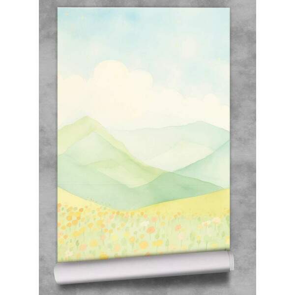 Papel de Parede para Quarto Infantil Aquarela Paisagem Plancie MP