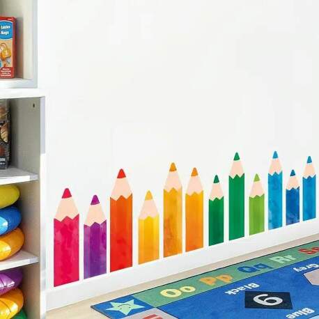 Adesivo de Parede Infantil Lpis Coloridos