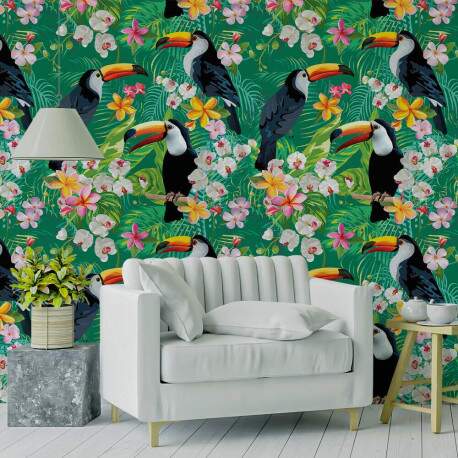Papel de Parede Tucano Folhas Tropicais