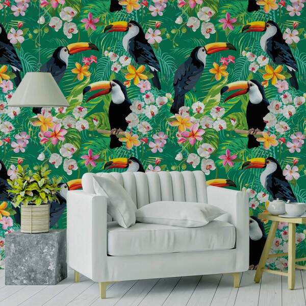 Papel de Parede Tucano Folhas Tropicais