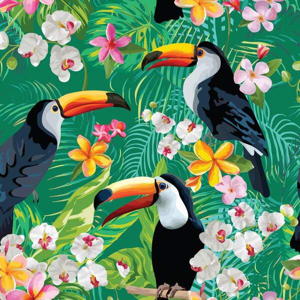 Papel de Parede Tucano Folhas Tropicais