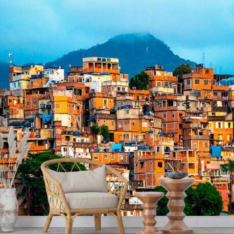Papel de Parede Brasil Favela Casas no Morro MP