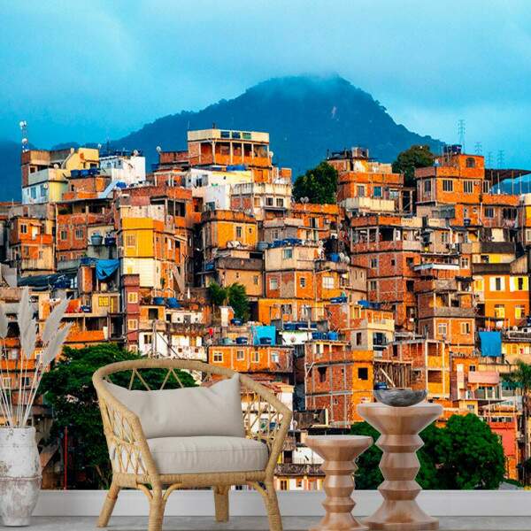 Papel de Parede Brasil Favela Casas no Morro MP