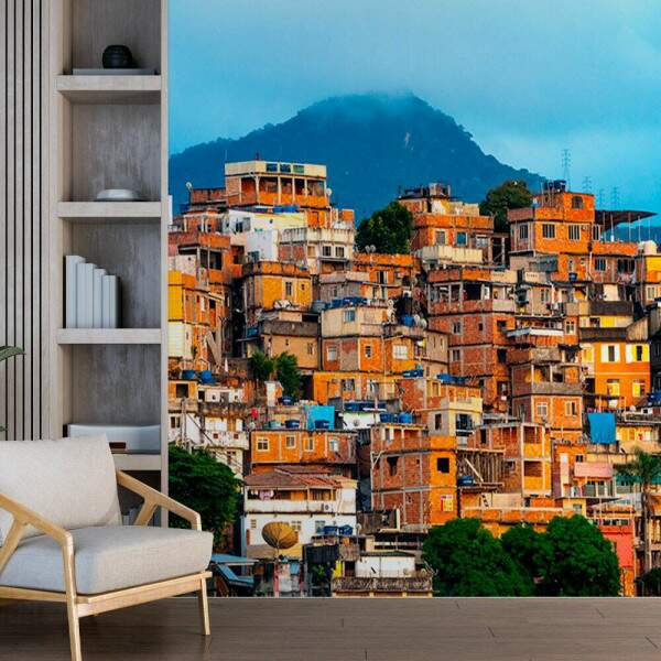 Papel de Parede Brasil Favela Casas no Morro MP