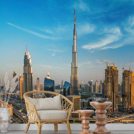 Papel De Parede Dubai Cidade E Predios Arranha Cu MP