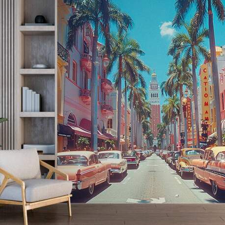 Papel De Parede Miami Retr MP