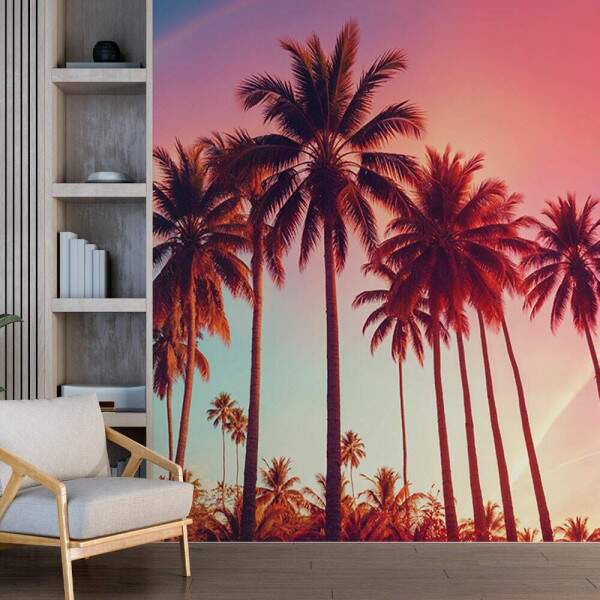 Papel De Parede Coqueiros De Miami Retr MP