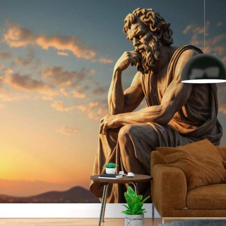 Papel De Parede Estatua De Um Filosofo Da Antiga Divindade Grega MP