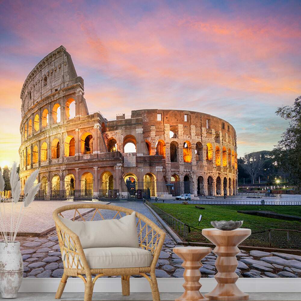 Papel De Parede Coliseu De Roma Ao Anoitecer MP