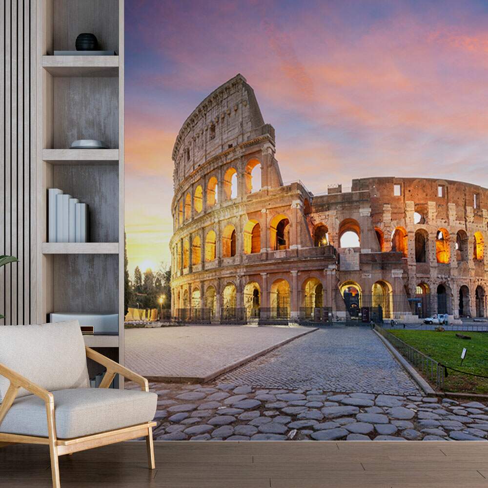 Papel De Parede Coliseu De Roma Ao Anoitecer MP