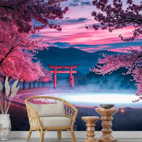 Papel De Parede Paisagem Japonesa MP