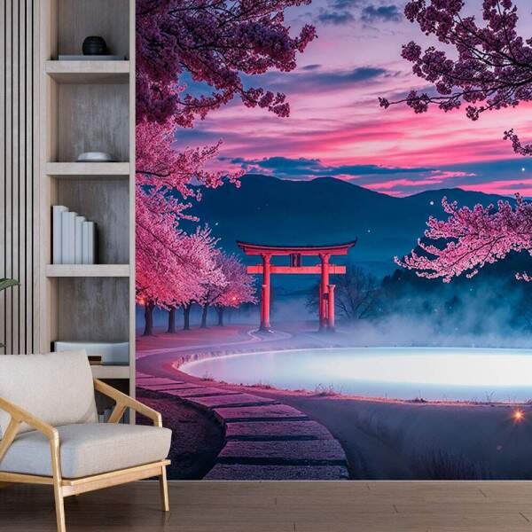 Papel De Parede Paisagem Japonesa MP