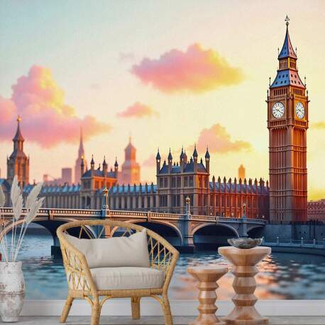 Papel De Parede Cidade Londres Torre Big Bang MP