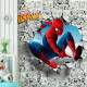Papel De Parede 3d Homem Aranha Buraco Na Parede MP