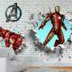 Papel De Parede 3D Homem De Ferro Buraco Na Parede MP