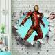 Papel De Parede 3D Homem De Ferro Buraco Na Parede MP