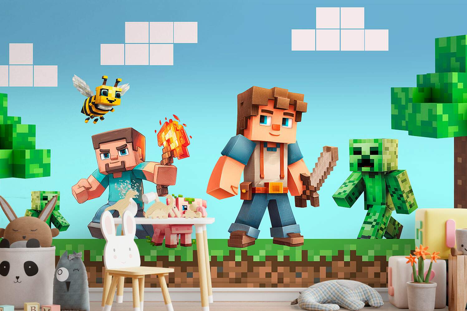 Papel De Parede Minecraft Steve Creeper MP