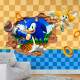 Papel De Parede 3D Sonic E Tails Bucaro Parede Xadrez MP