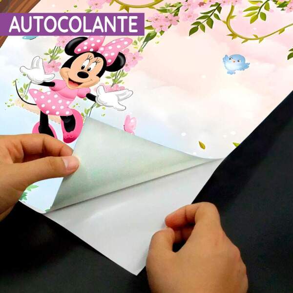 Papel De Parede Minnie Rosa No Balanco Da Arvore E Jardim MP