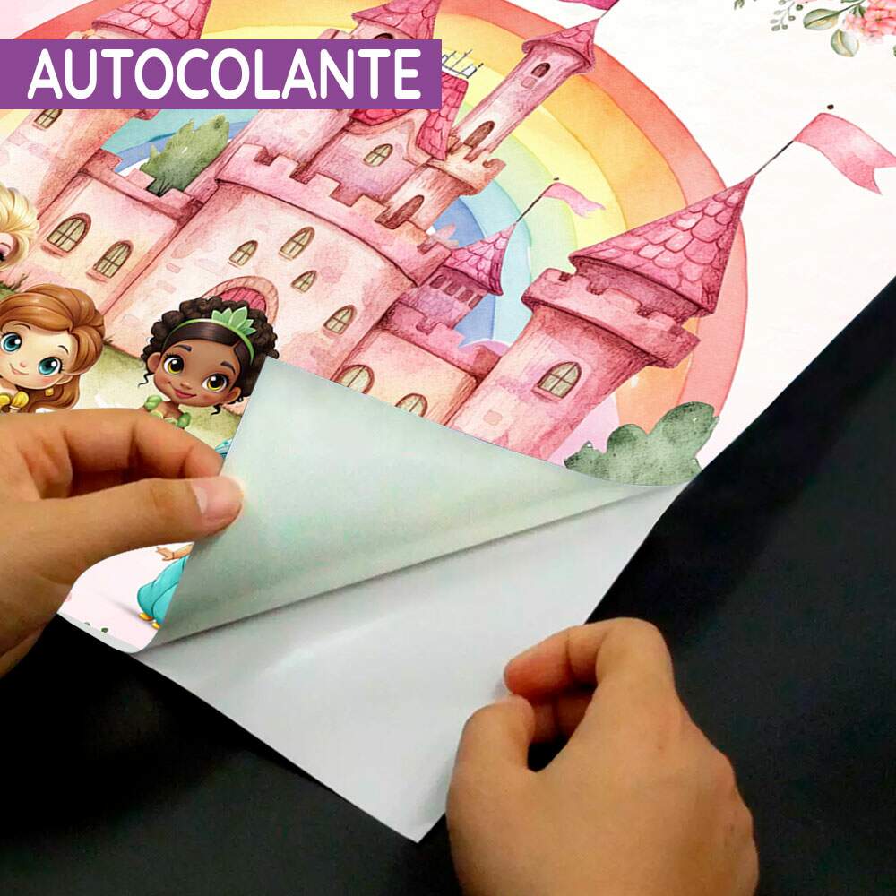Papel De Parede Princesas Cute Castelo Aquarela MP