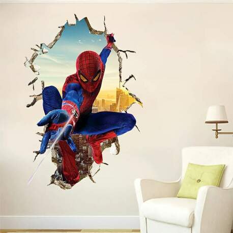 Adesivo de Parede 3D do Homem-Aranha para Decorao