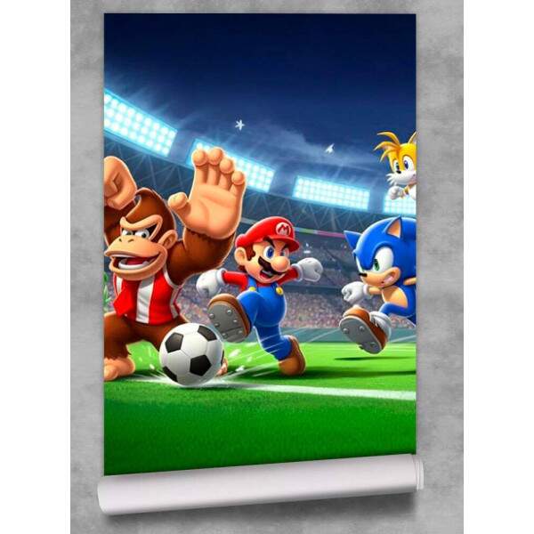 Papel De Parede Turma Do Mario E Sonnic Jogando Futebol MP