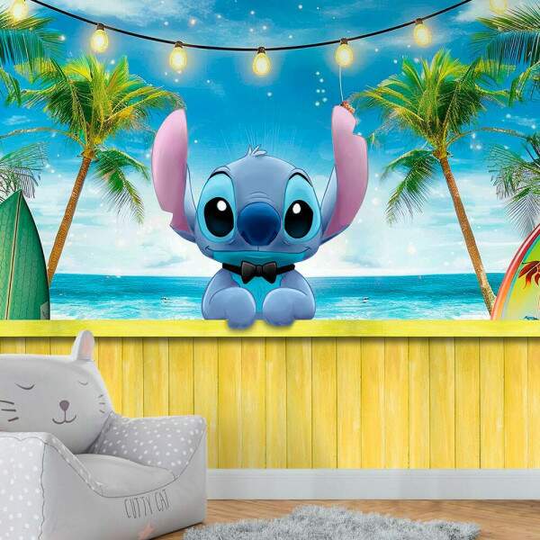 Papel De Parede Stitch Na Praia MP