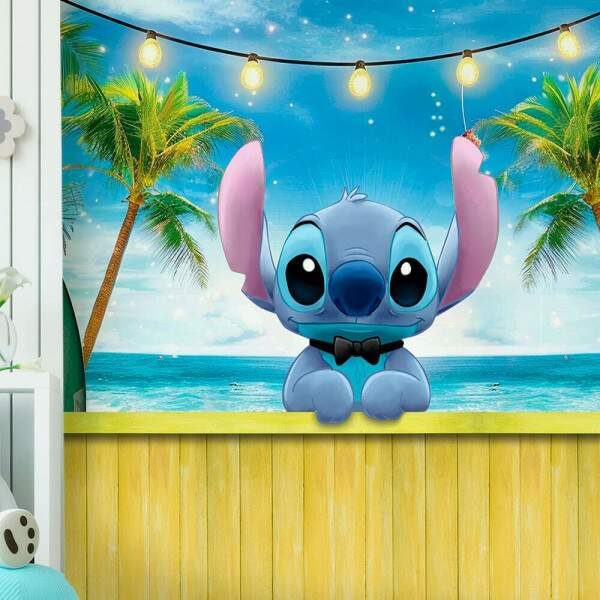 Papel De Parede Stitch Na Praia MP