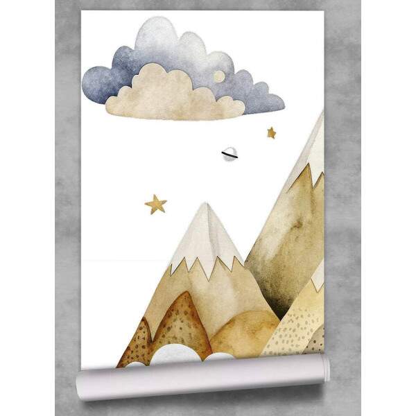 Papel De Parede Montanhas Baby Aquarela MP