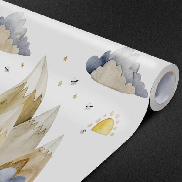 Papel De Parede Montanhas Baby Aquarela MP