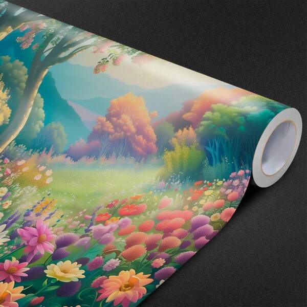 Papel De Parede Jardim Pintura Aquarela MP