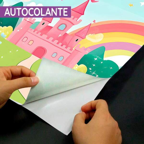 Papel De Parede Castelo Rosa Na Floresta Com Arco Iris MP