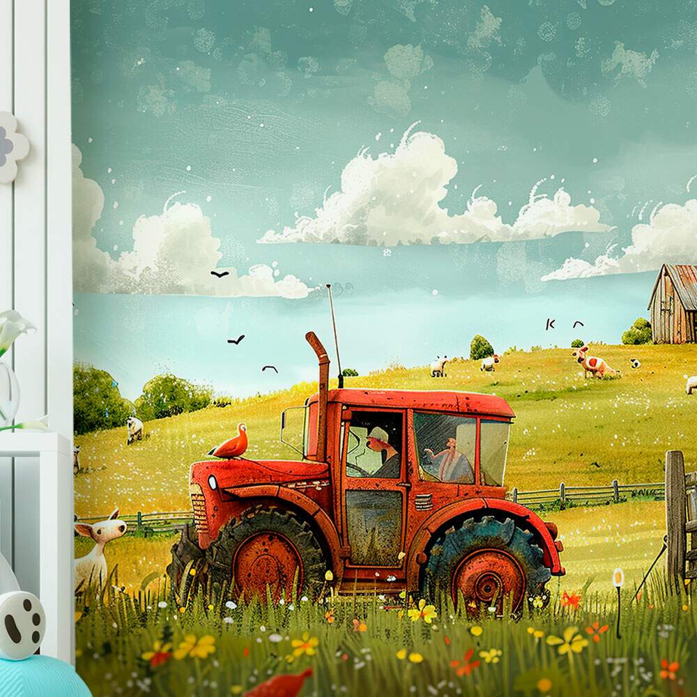 Papel de Parede Trator Fazendinha no Campo MP