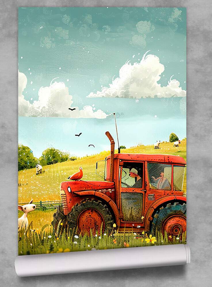 Papel de Parede Trator Fazendinha no Campo MP