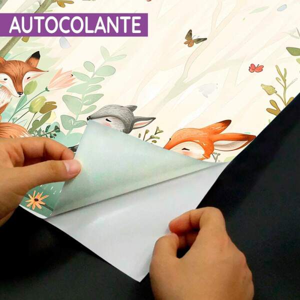 Papel De Parede Raposas no Bosque Aquarela MP