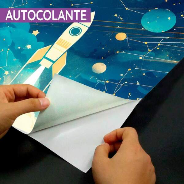 Papel De Parede Foguete Espacial Estrelas E Planetas MP