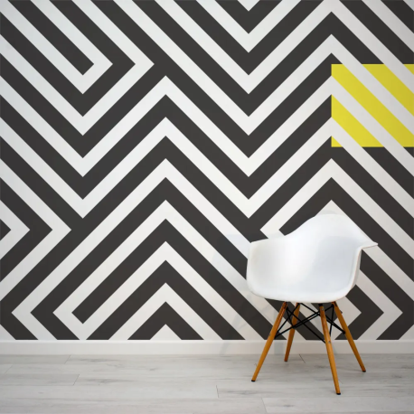 Papel de Parede Geomtrico Preto e Branco MP