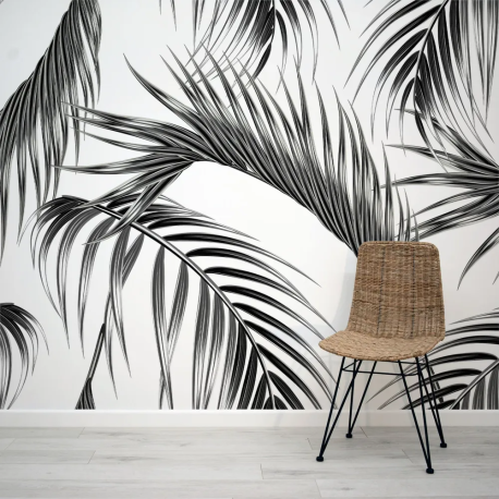 Papel de Parede Folhagem Tropical Monocromtica MP