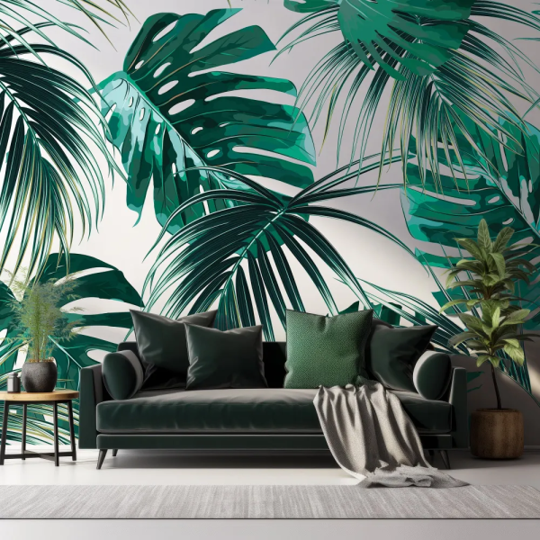 Papel de Parede Copacabana Folhagens Tropicais MP