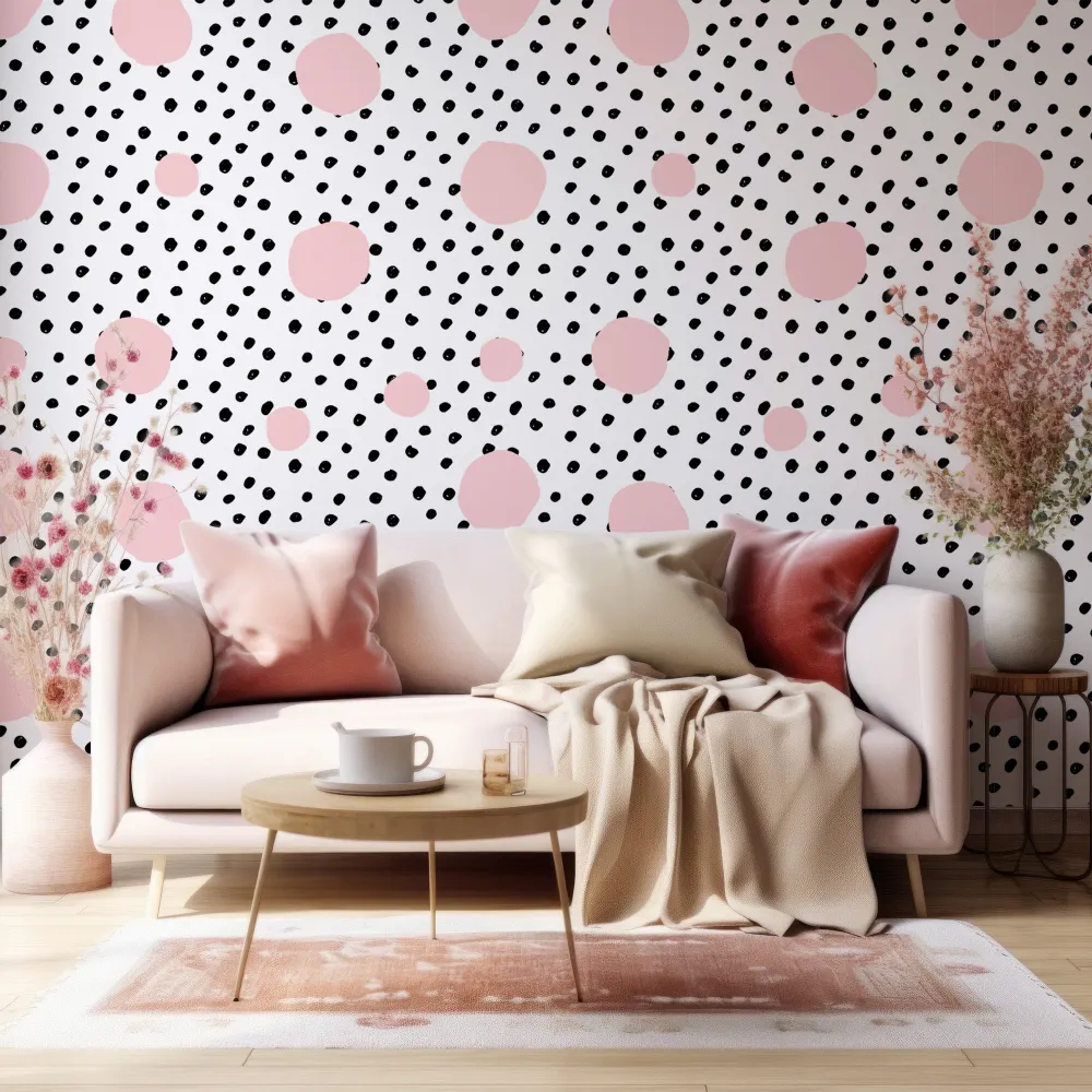 Papel de Parede Po� Rosa e Preto MP