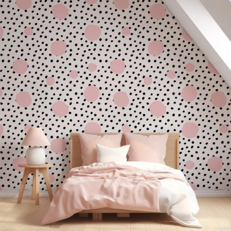 Papel de Parede Po Rosa e Preto MP
