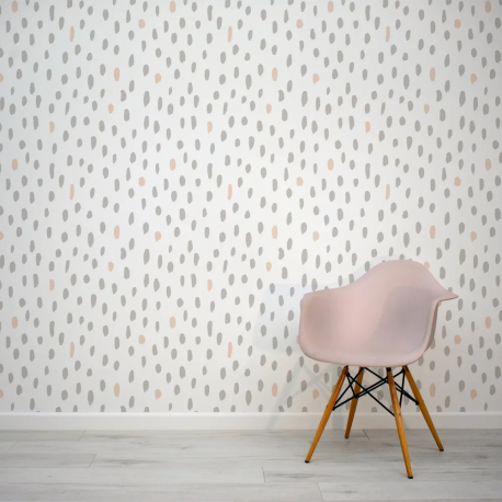 Papel de Parede Especulado Rosa e Cinza Escandinavo MP