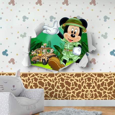 Papel De Parede Buraco Mickey Safari MP