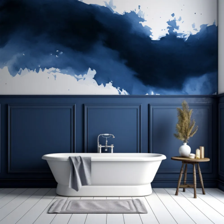 Papel de Parede Aquarela Azul com Splash MP